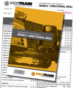 Mobile Plant Pre-Start cover and Checklist Form