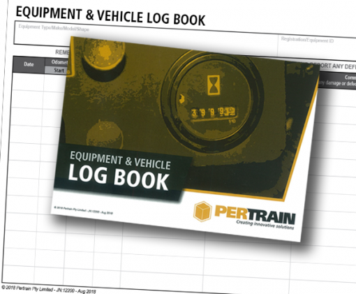 Equipment & Vehicle Log Book checklist and cover