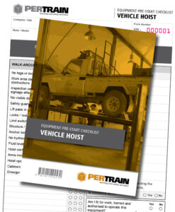 Vehicle Hoist Pre-Start Checklist Book