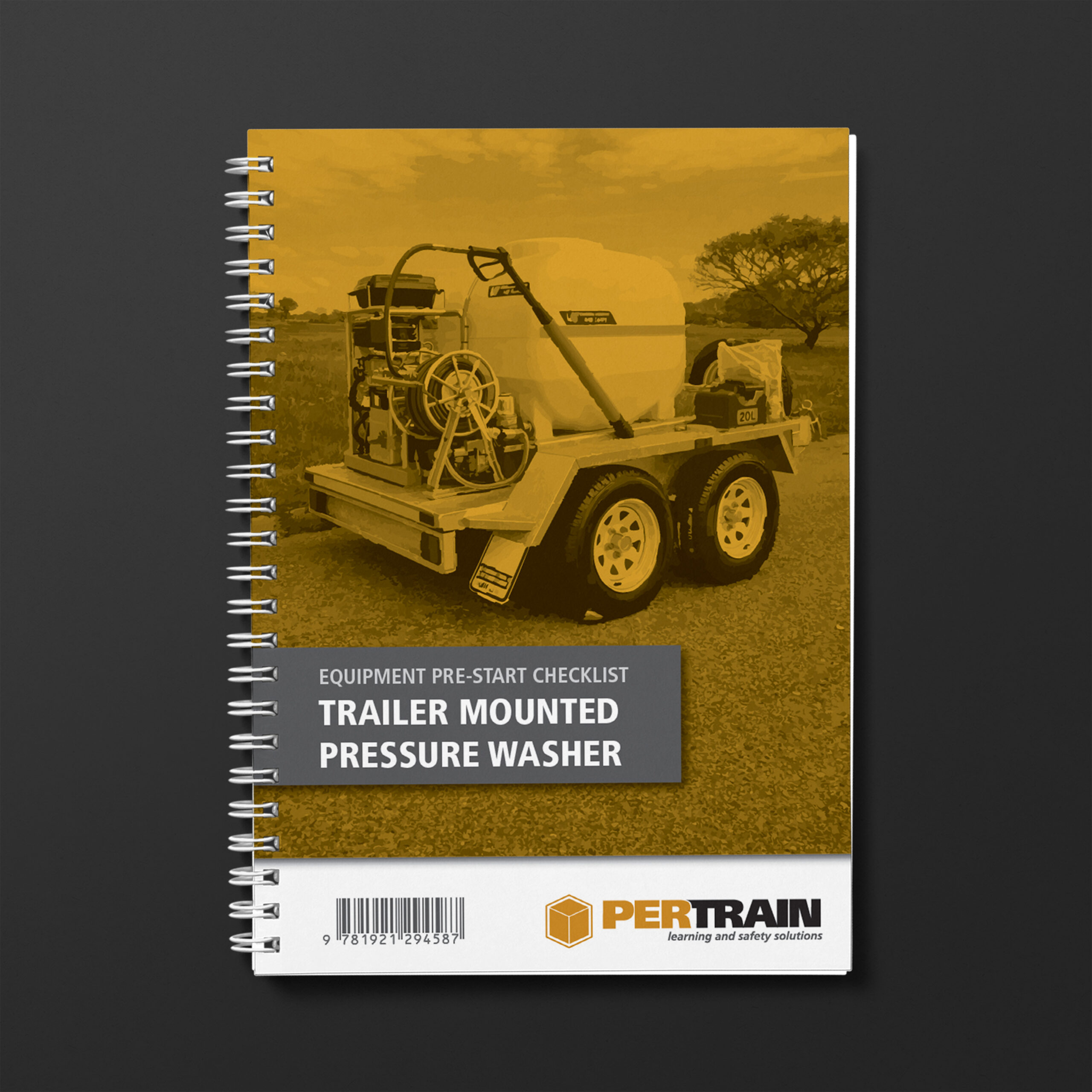 Mobile Trailer Pressure Washer Pre-Start Checklist Book